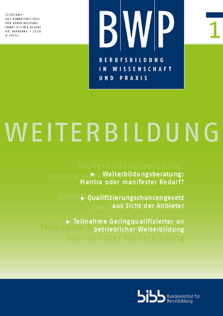 Beitrag zu den Projektergebnissen in der Zeitschrift BWP des BIBB